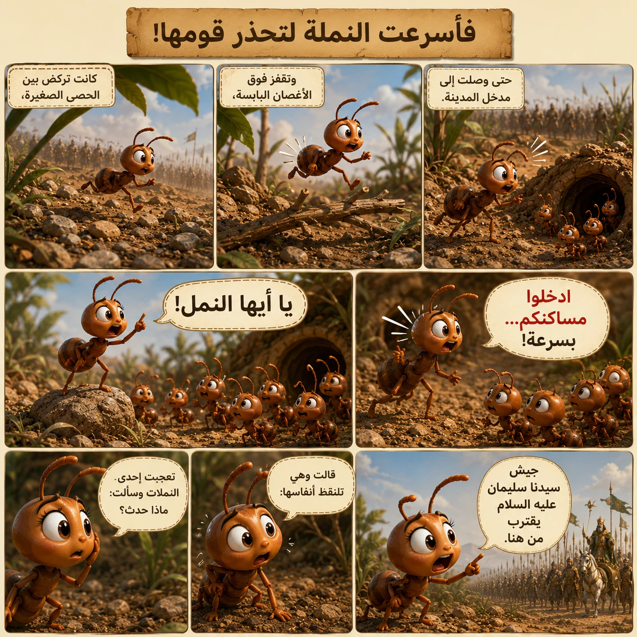 image about النملة التي أنقذت مدينتها (الجزء الأول) | عندما اقترب جيش سيدنا سليمان عليه السلام