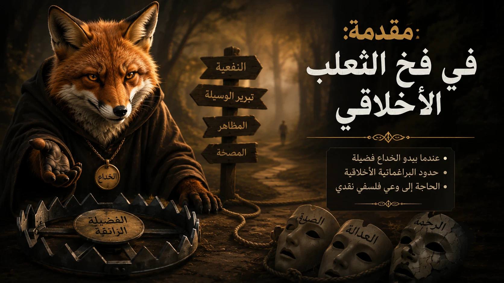 image about إذا تعلمت الدين من الثعلب: قراءة فلسفية في مرايا الخداع وتشكيل القيم