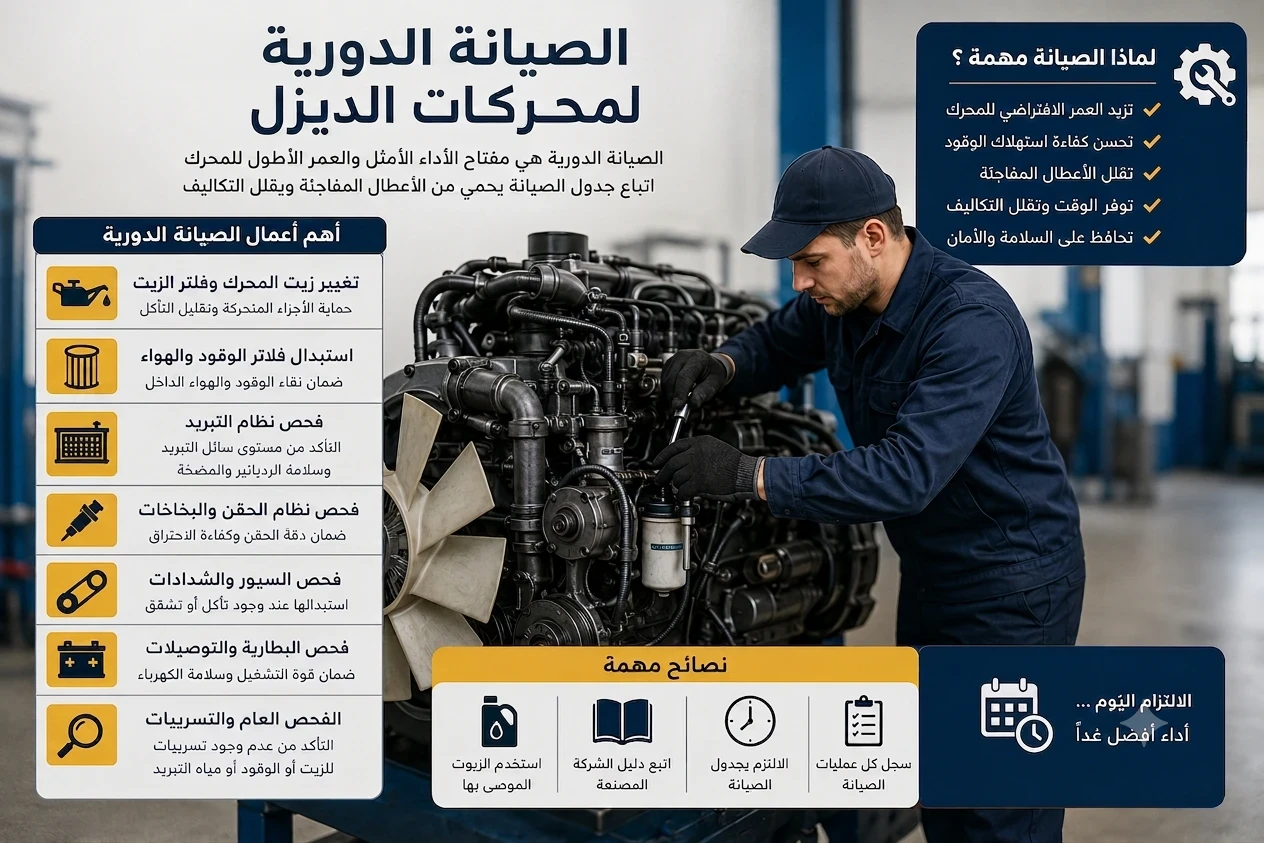 image about الصيانة الدورية لمحركات الديزل