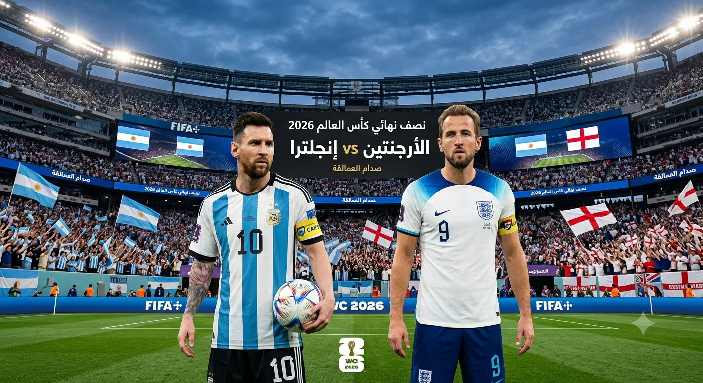 image about صدام العمالقة في نصف نهائي المونديال بين الأرجنتين وإنجلترا