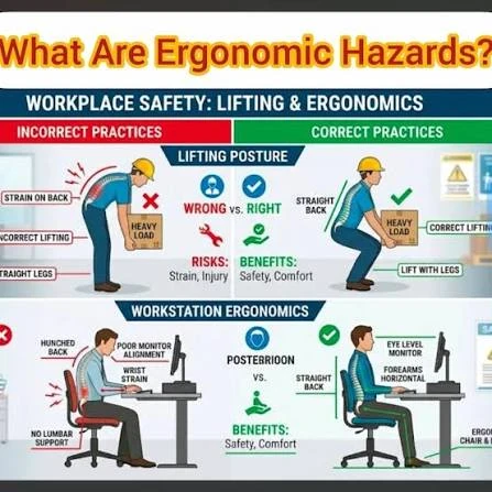 image about مخاطر بيئة العمل Ergonomic Hazards