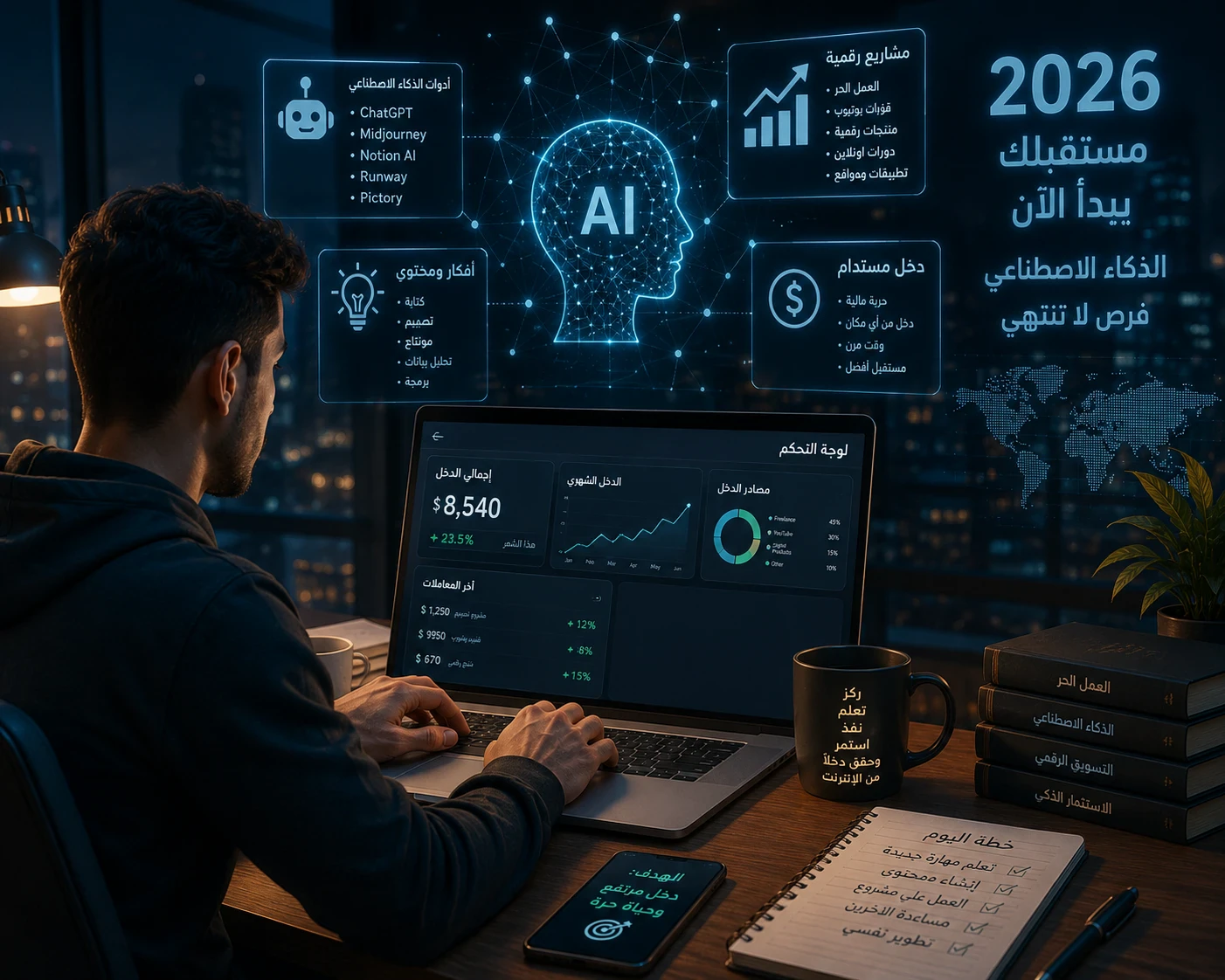 image about كيف تحقق دخلًا مستدامًا من الإنترنت بالاعتماد على الذكاء الاصطناعي في 2026
