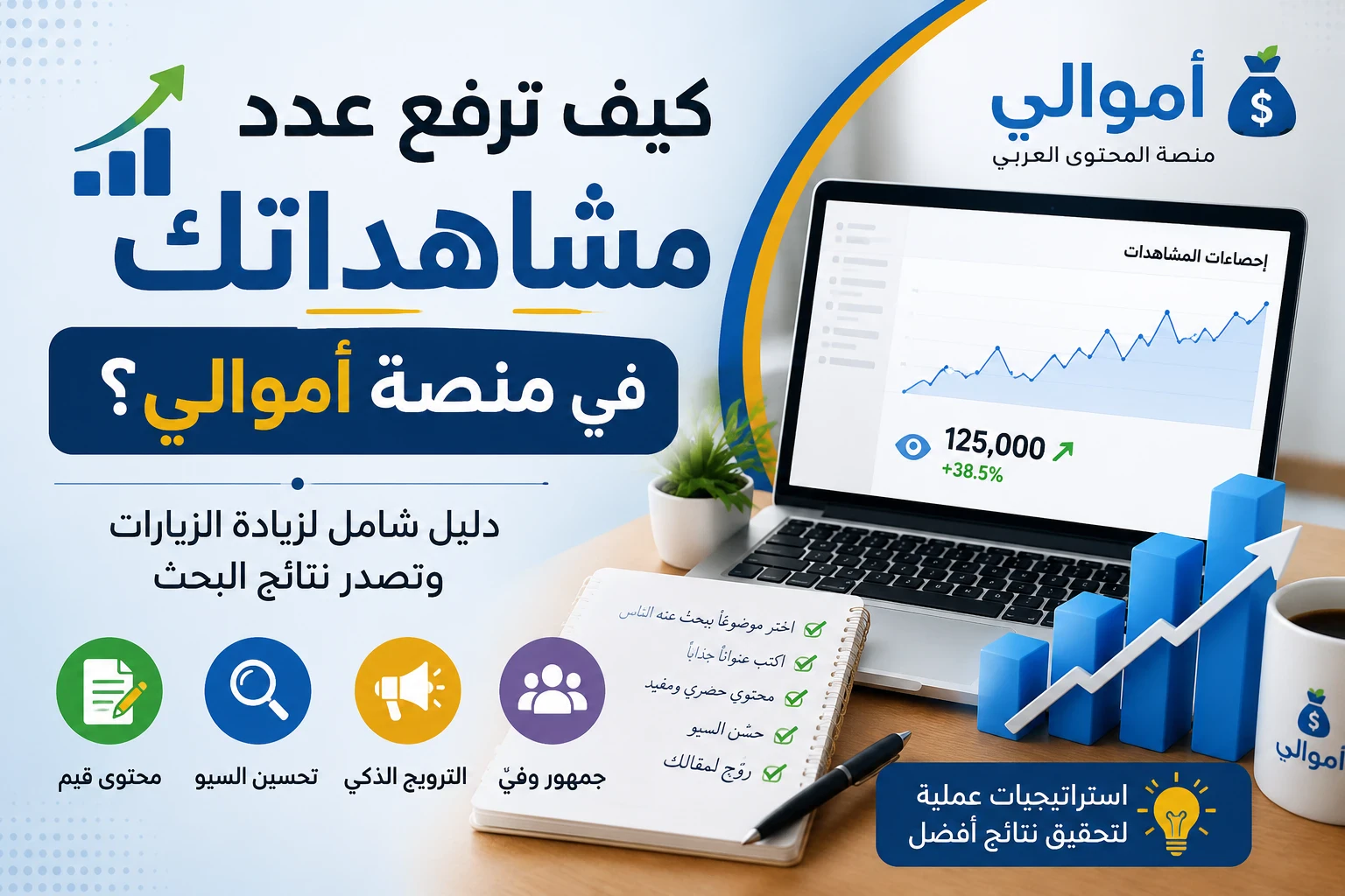 image about كيف ترفع عدد مشاهداتك في منصة أموالي؟ 10 خطوات مجربة لزيادة الزيارات وتصدر نتائج البحث