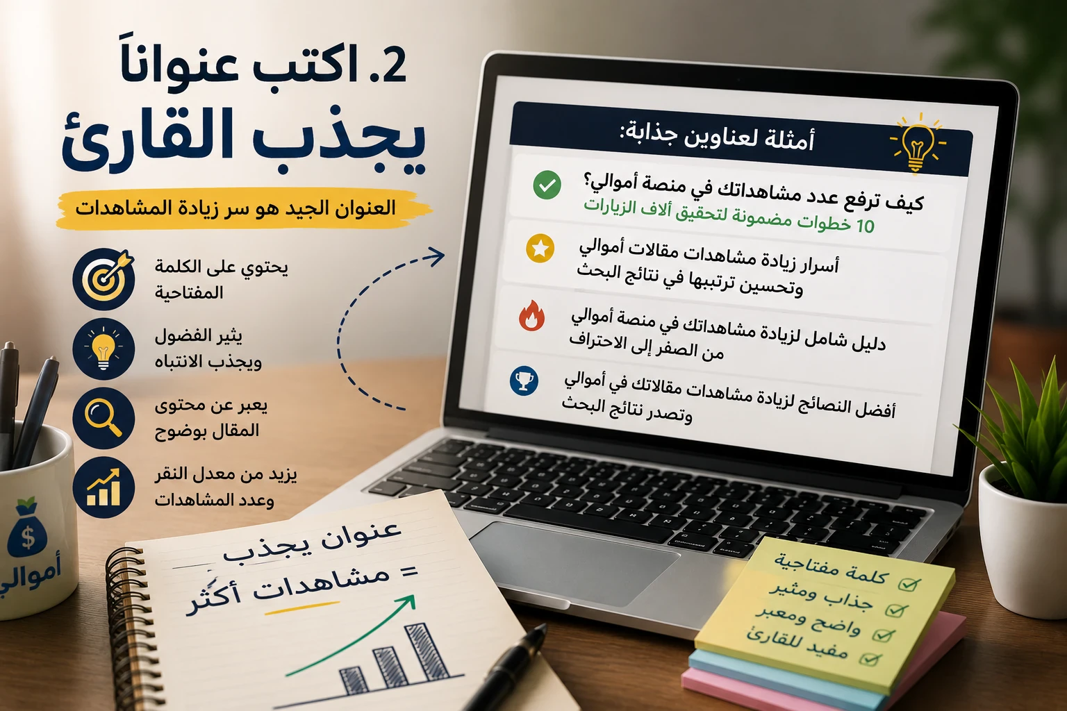 image about كيف ترفع عدد مشاهداتك في منصة أموالي؟ 10 خطوات مجربة لزيادة الزيارات وتصدر نتائج البحث