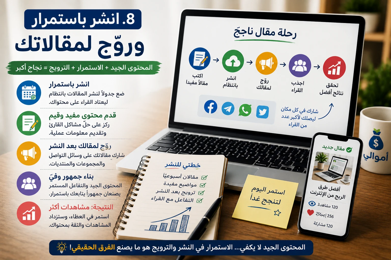 image about كيف ترفع عدد مشاهداتك في منصة أموالي؟ 10 خطوات مجربة لزيادة الزيارات وتصدر نتائج البحث