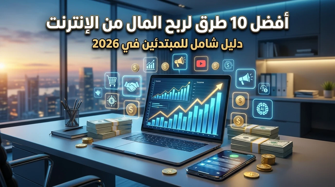 image about 💰 أفضل 10 طرق لربح المال من الإنترنت في 2026 (دليل شامل للمبتدئين)