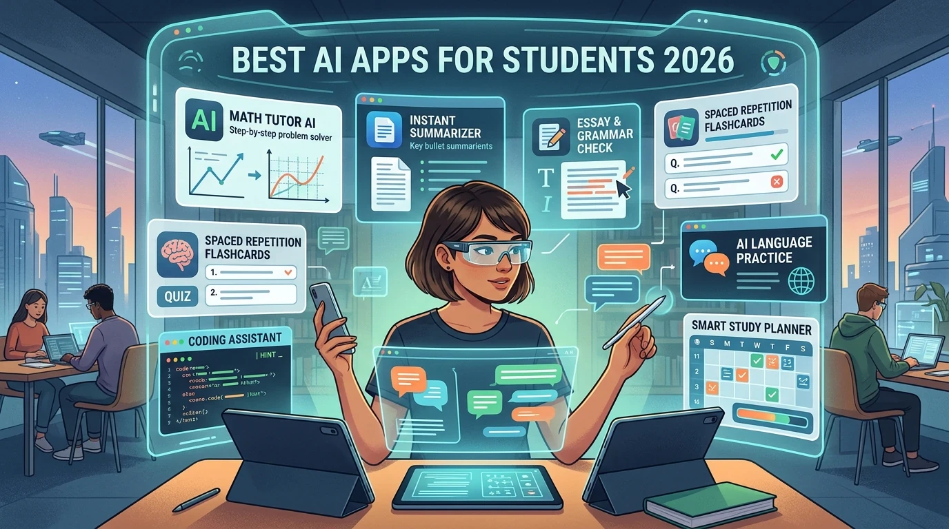 image about أفضل 10 تطبيقات ذكاء اصطناعي للطلاب في 2026. ادوات تساعدك على الدراسة والتعلم في عصرنا هذا
