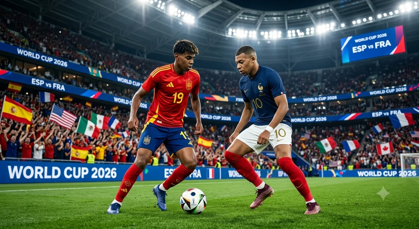 image about مباراة إسبانيا وفرنسا في كأس العالم 2026: صدام العمالقة والبطاقة الذهبية للنهائي