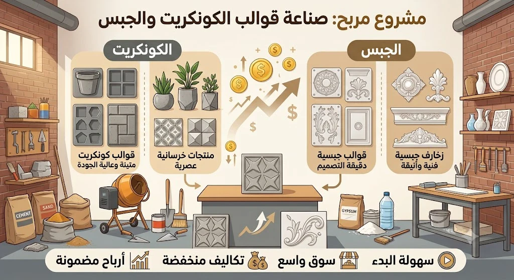 image about مشروع كونكريت لصناعة قوالب الجبس