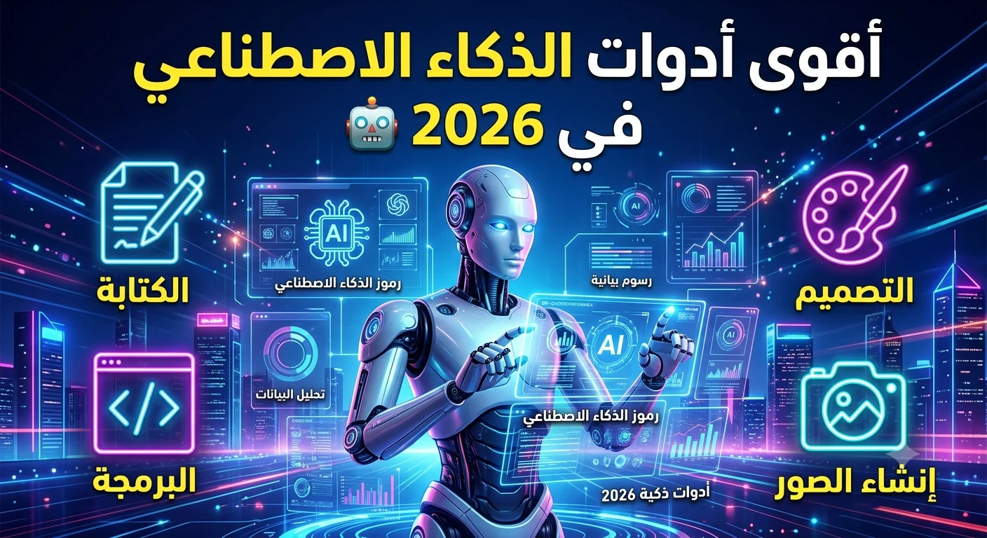 image about أقوى أدوات الذكاء الاصطناعي في 2026 🤖 | دليلك الشامل لفهم أهميتها وأفضل استخداماتها
