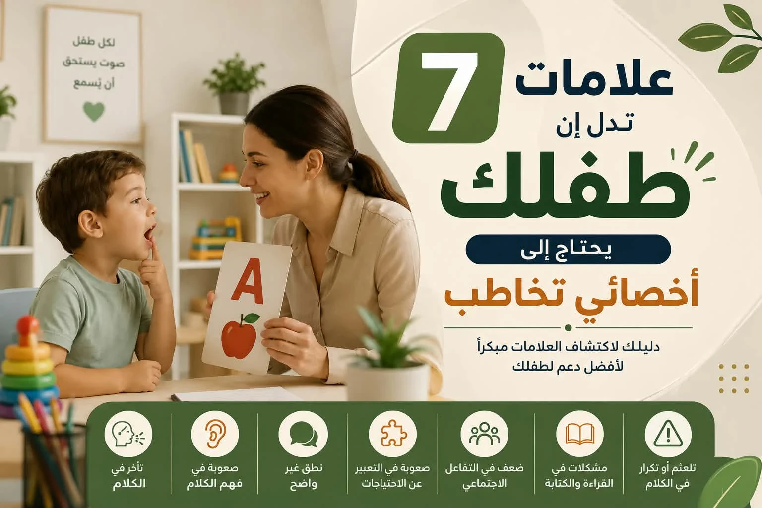 image about 7 علامات تدل إن طفلك يحتاج الي أخصائي تخاطب