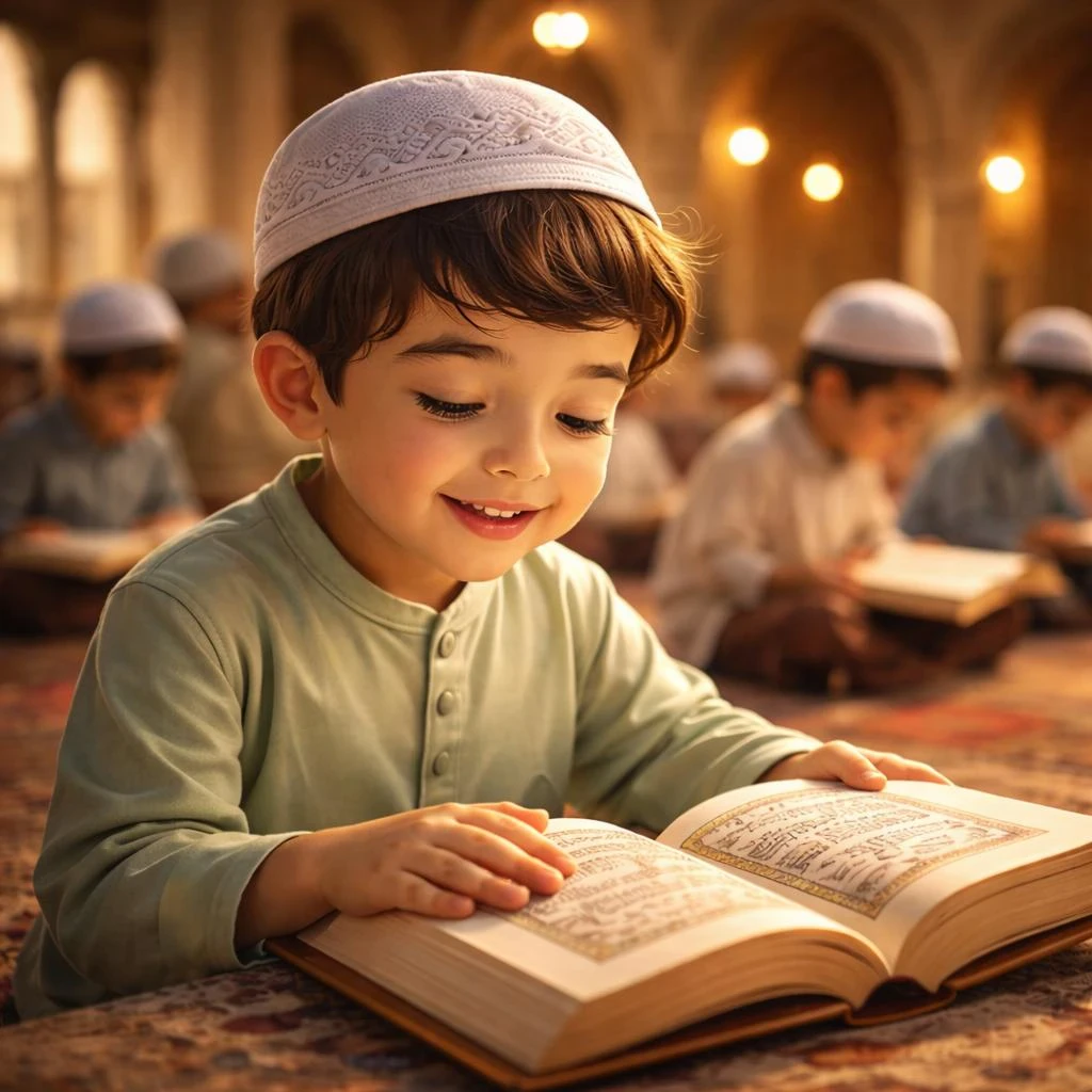 image about 🌙 كيف نحبب أطفالنا في قراءة القرآن والصلاة؟ دليل عملي للآباء والأمهات لتربية جيل يحب الله ورسوله