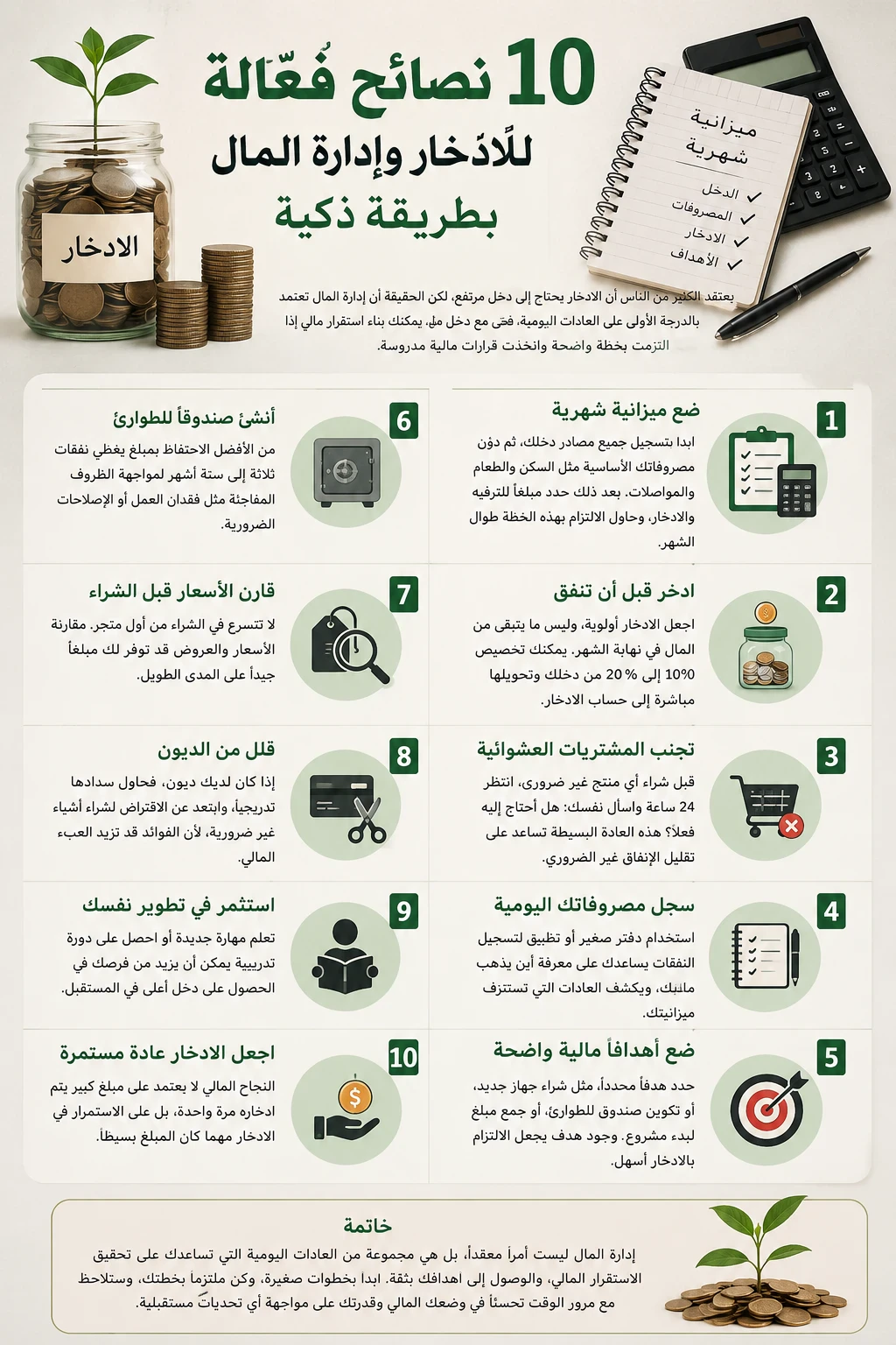 image about 10 نصائح فعّالة للادخار وإدارة المال بطريقة ذكية