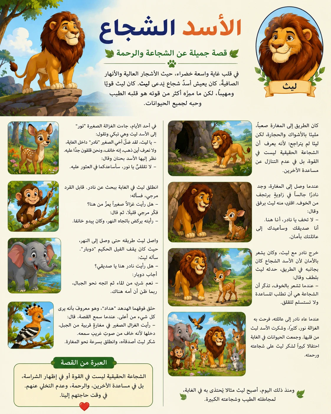 image about الأسد الشجاع: قصة