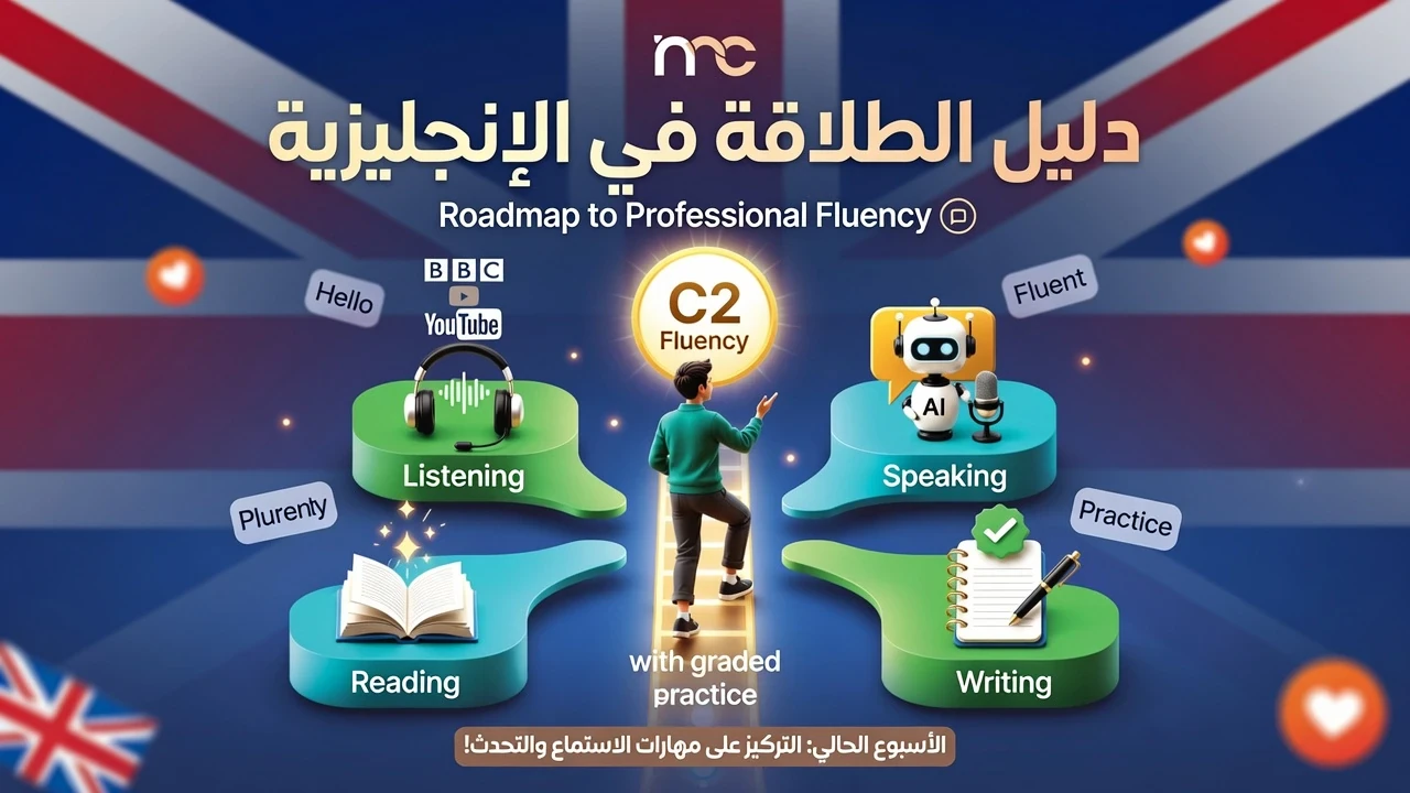 image about كيف تصل إلى الطلاقة في اللغة الإنجليزية  (خطة عملية مجربة) وتناسب الجميع
