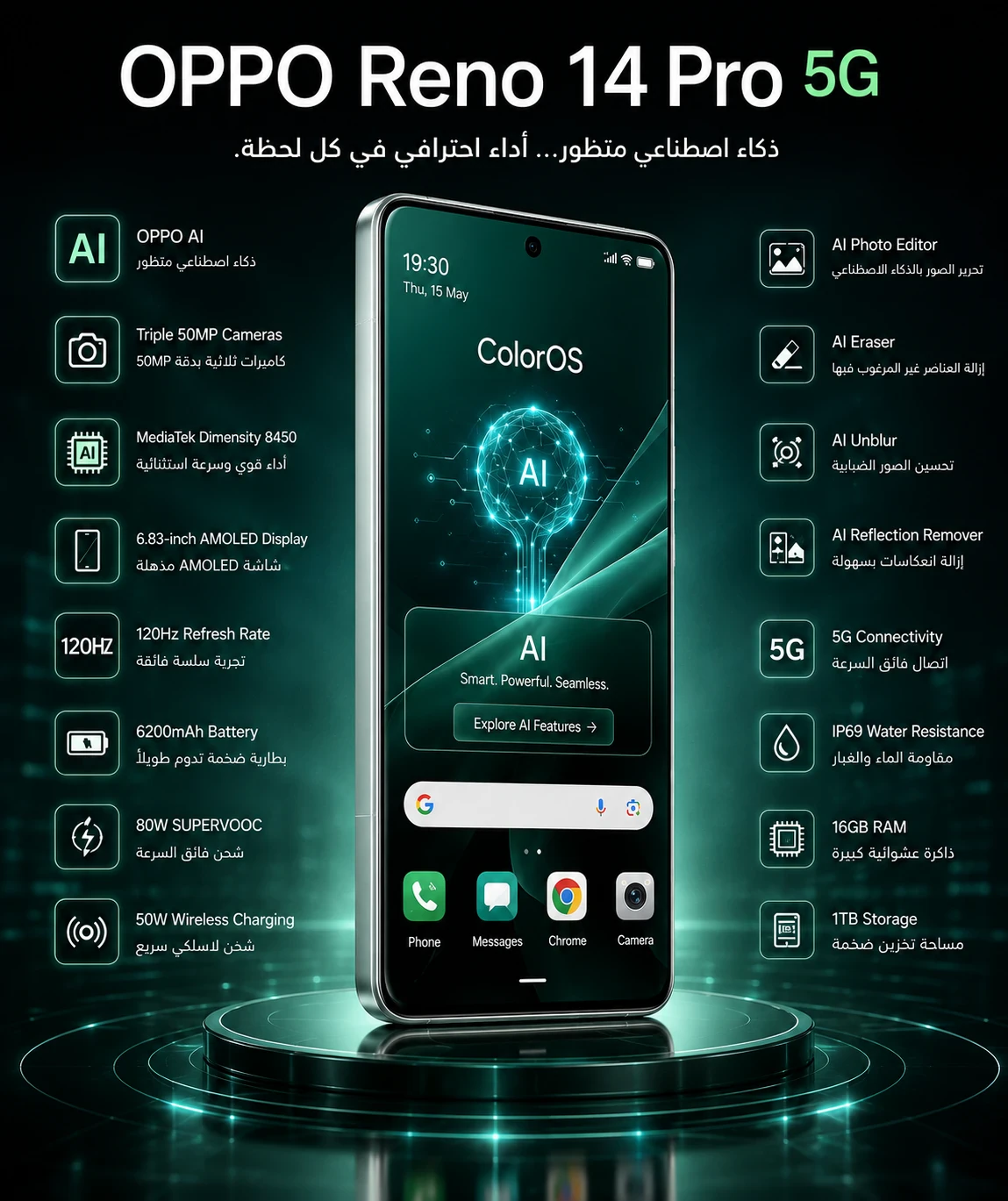 image about OPPO Reno 14 Pro 5G.. هاتف يجمع بين الذكاء الاصطناعي والأداء الرائد لعشاق التصوير وصناعة المحتوى