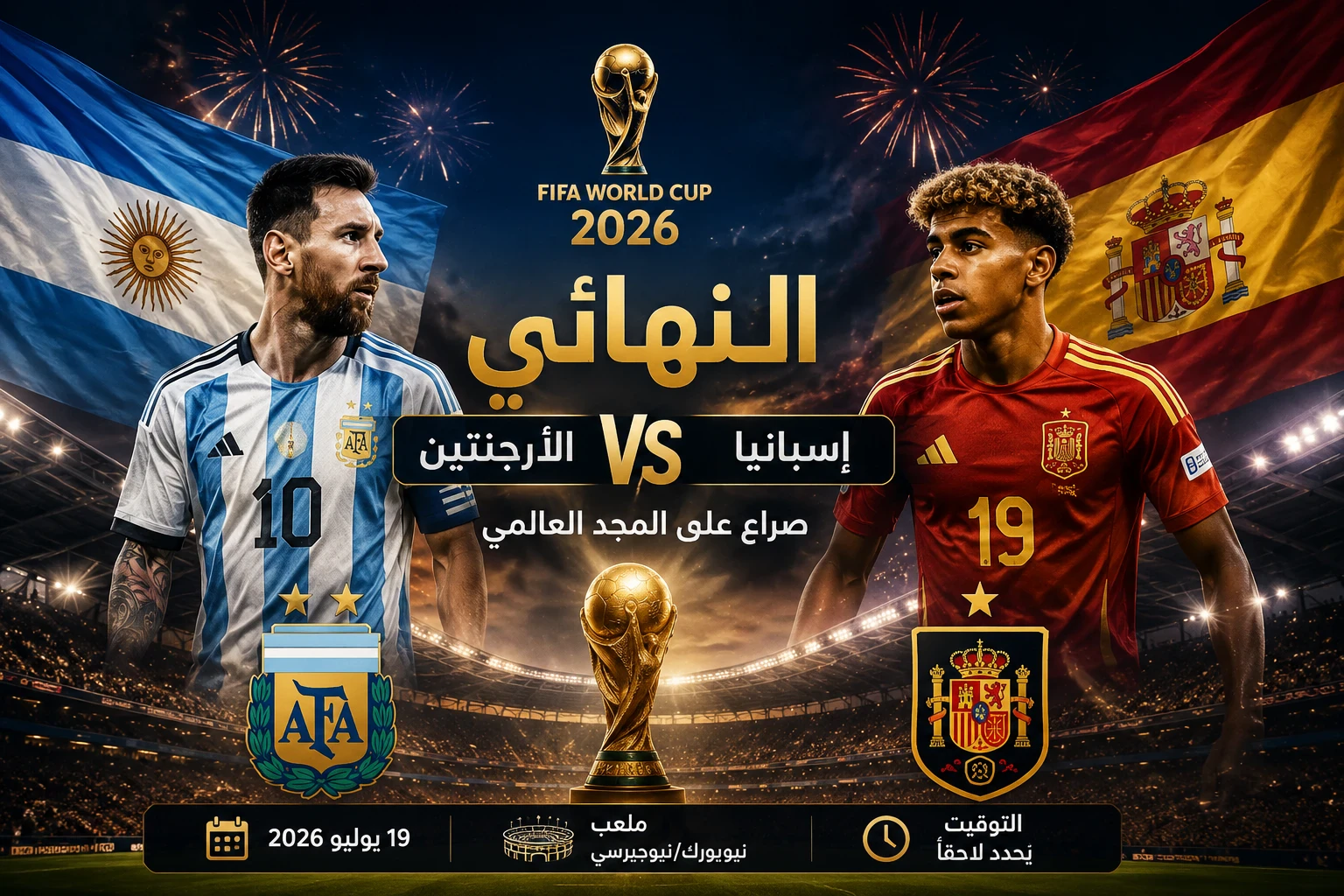 image about نهائي كأس العالم 2026 بين الأرجنتين وإسبانيا.. الموعد وطريق المنتخبين إلى النهائي