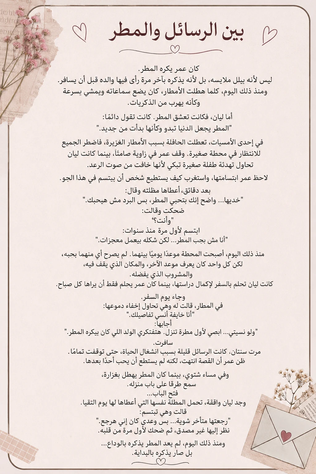 image about بين الرسائل والمطر