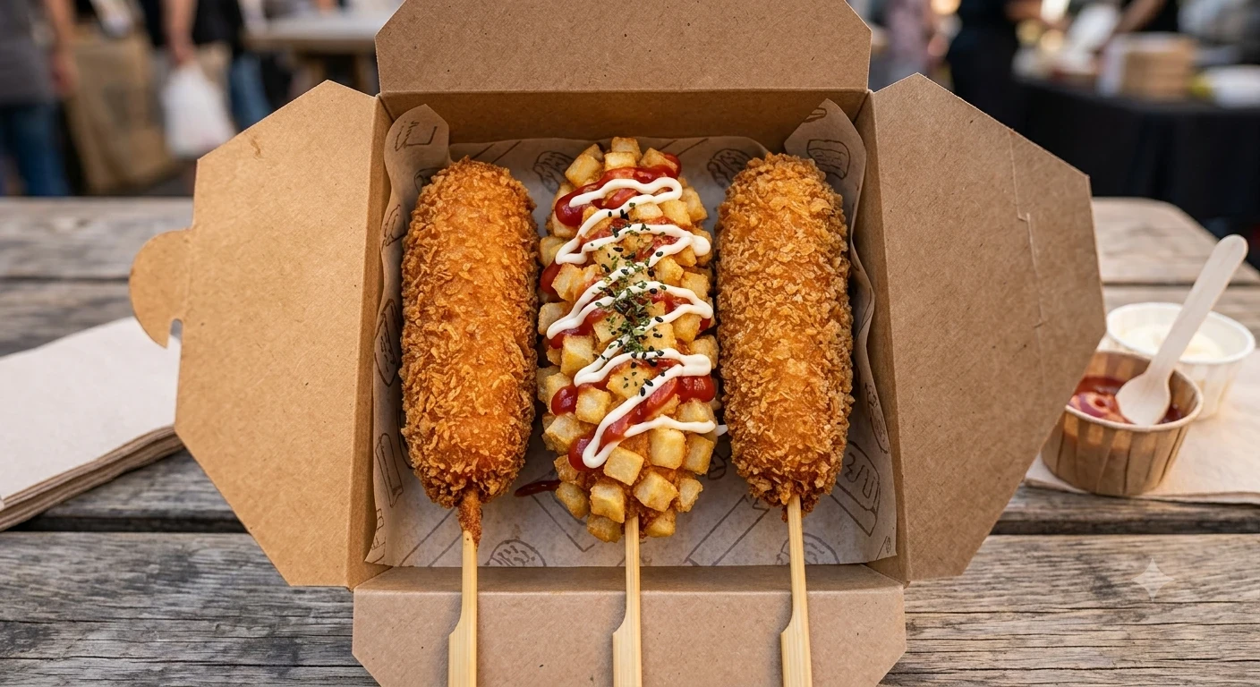 image about كورن دوج البطاطس المقرمش الكوري.. طعم يجمع بين القرمشة والجبنة في كل قضمة! 🌭🧀🥔