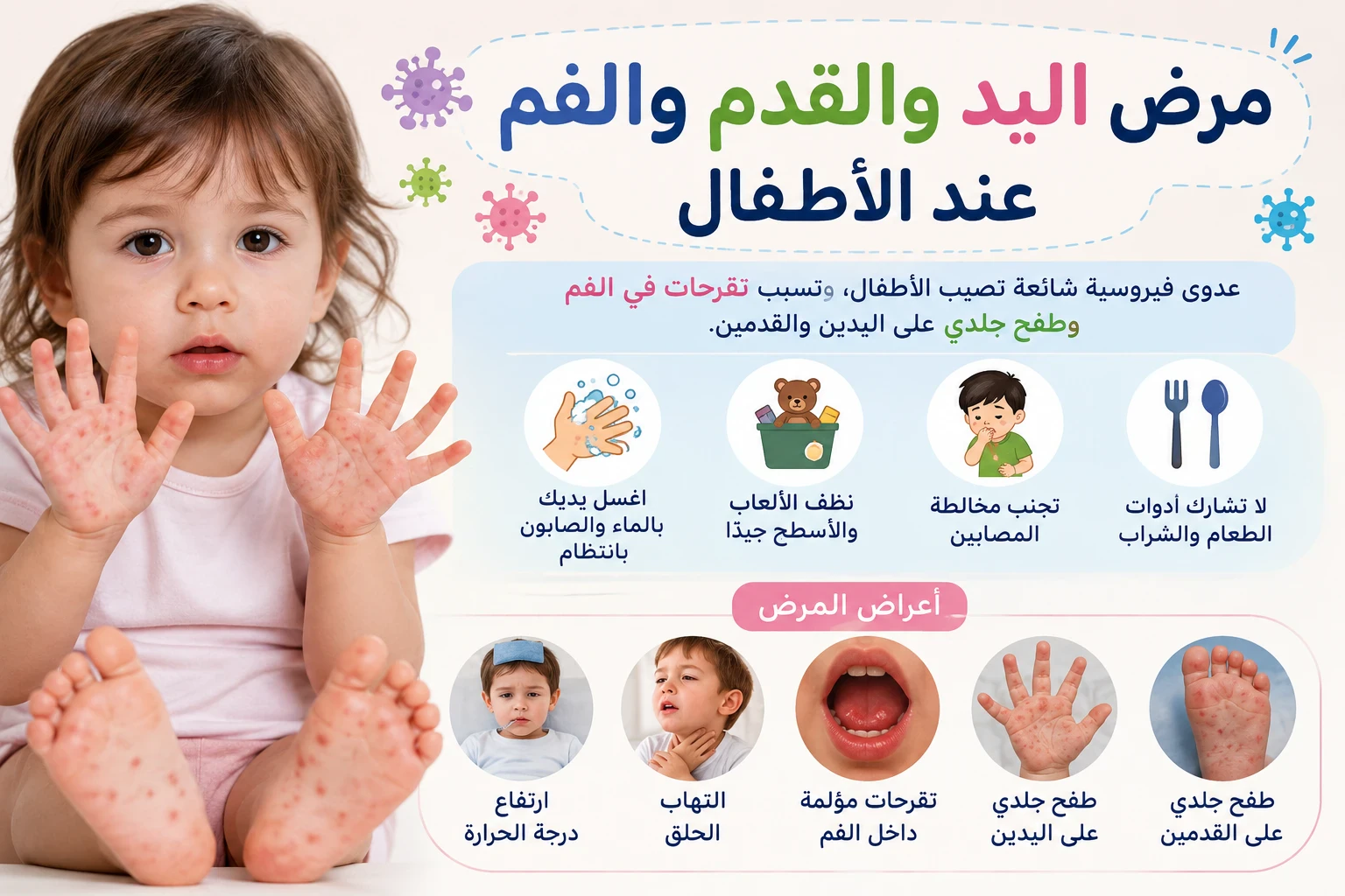 image about مرض اليد والقدم والفم عند الأطفال: الأعراض والعلاج وطرق الوقاية.