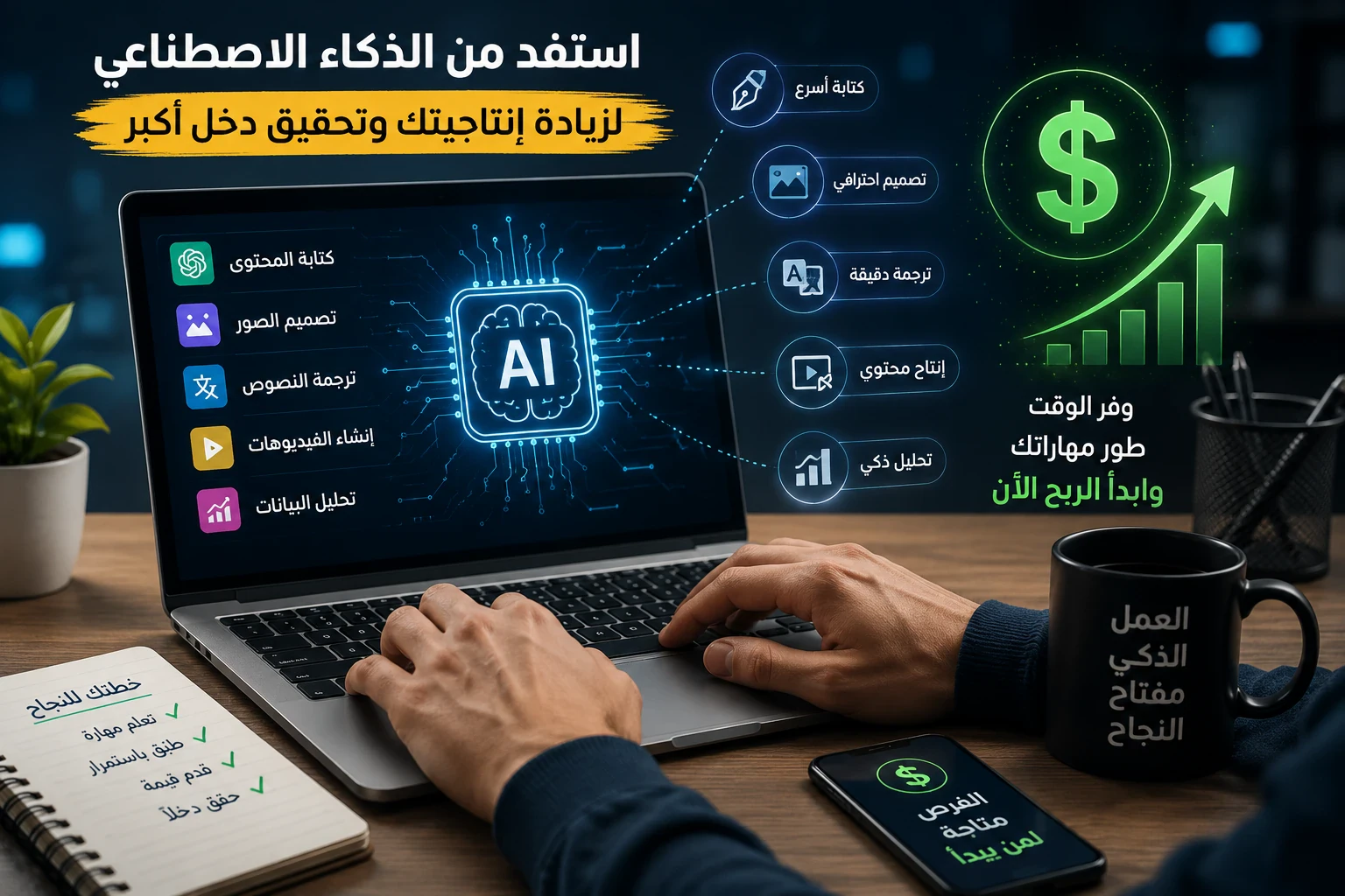 image about 10 طرق حقيقية للربح من الإنترنت في 2026 للمبتدئين (بدون رأس مال كبير)