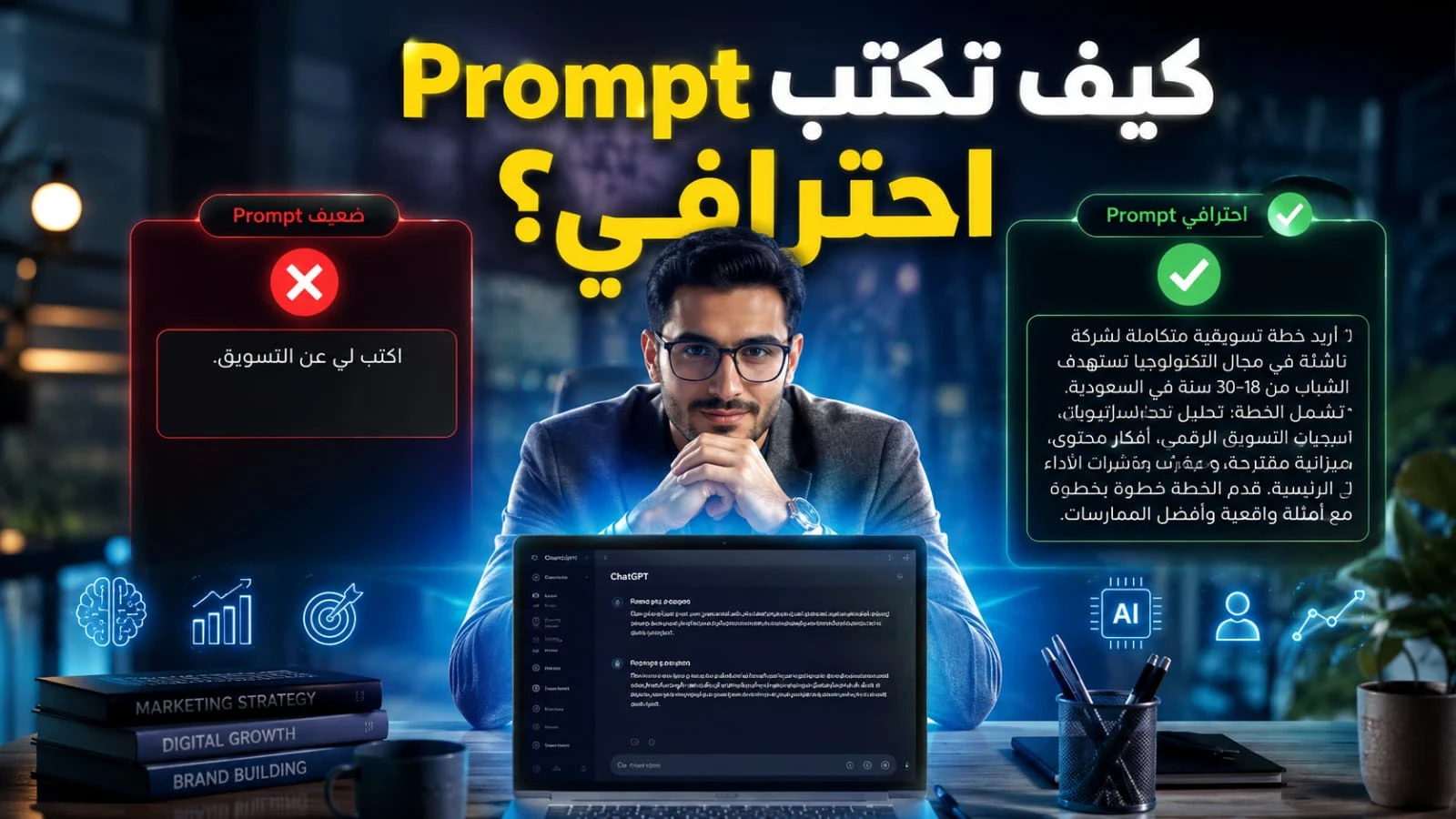 image about كيف تكتب Prompt احترافي يجعل ChatGPT يفهمك من أول مرة؟