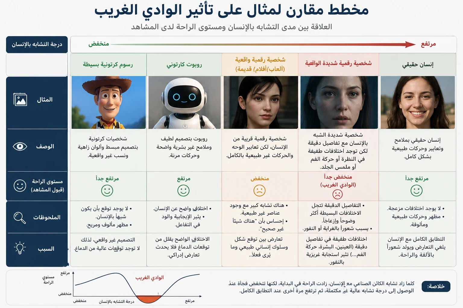 image about تأثير الوادي الغريب (Uncanny Valley) عدم تقبل الروبوتات و الAi