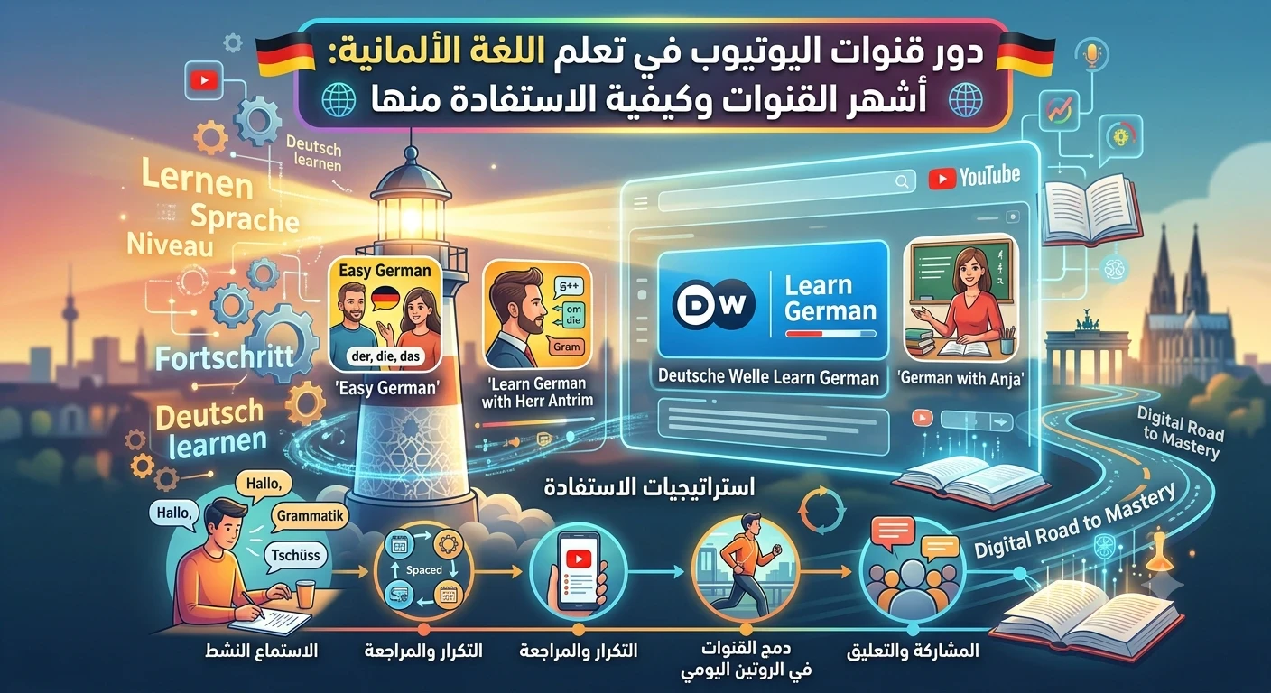 image about دور قنوات اليوتيوب في تعلم اللغة الألمانية: أشهر القنوات وكيفية الاستفادة منها