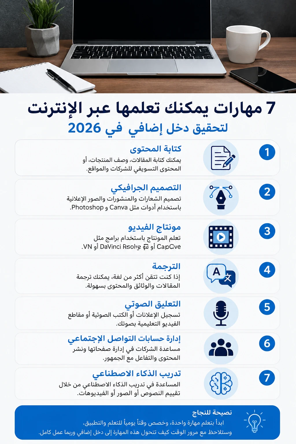 image about 7 مهارات يمكنك تعلمها عبر الإنترنت لتحقيق دخل إضافي في 2026