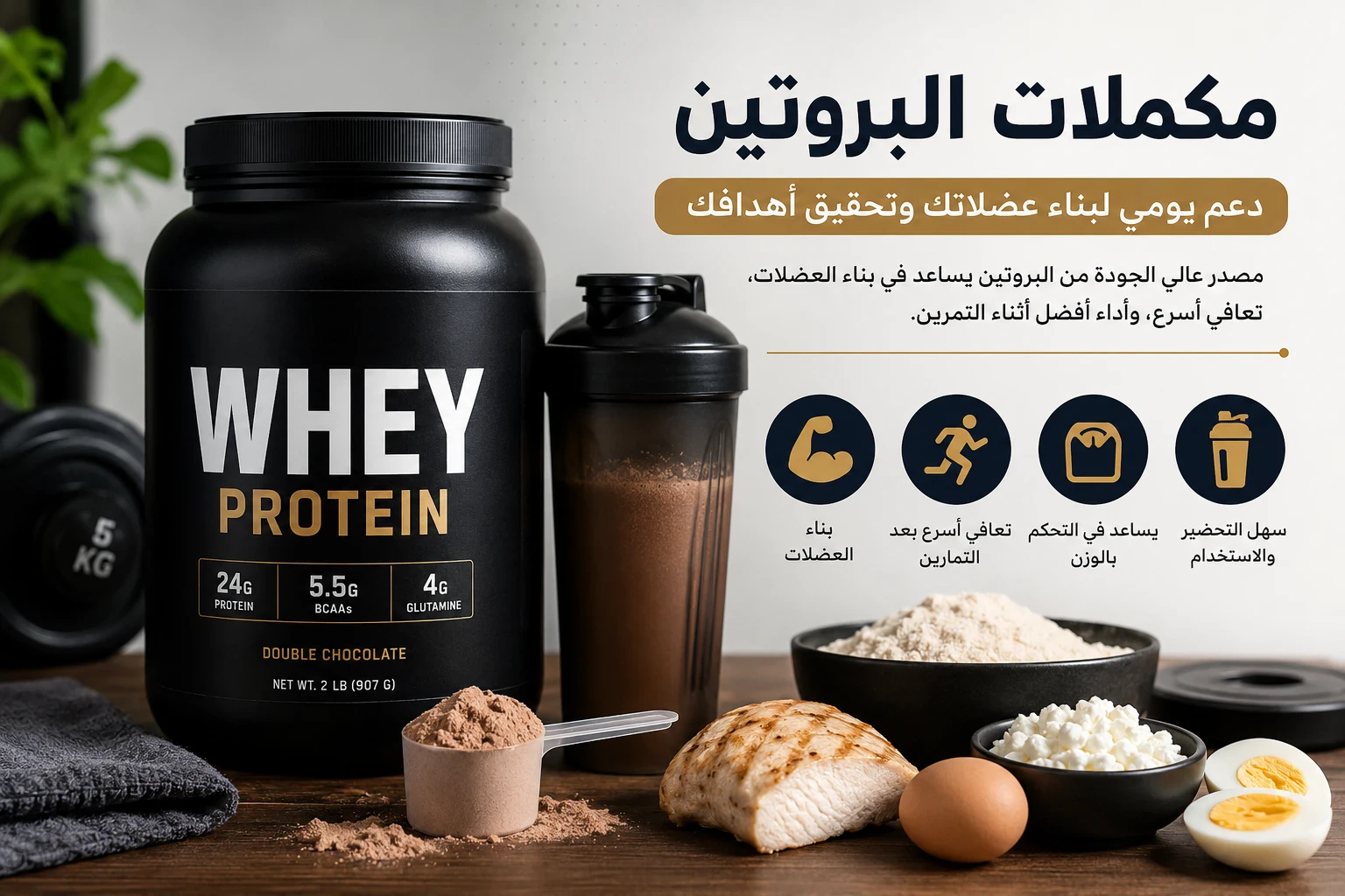 image about مكملات البروتين: فوائدها وأنواعها وكيف تختار المكمل المناسب بأمان