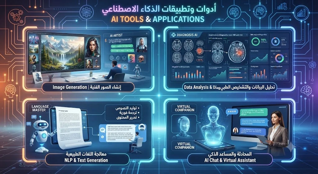 image about ماهي أدوات وتطبيقات الذكاء الاصطناعي؟ كيف يغير الذكاء الاصطناعي حياتنا اليومية؟ (دليلك لفهم المستقبل)