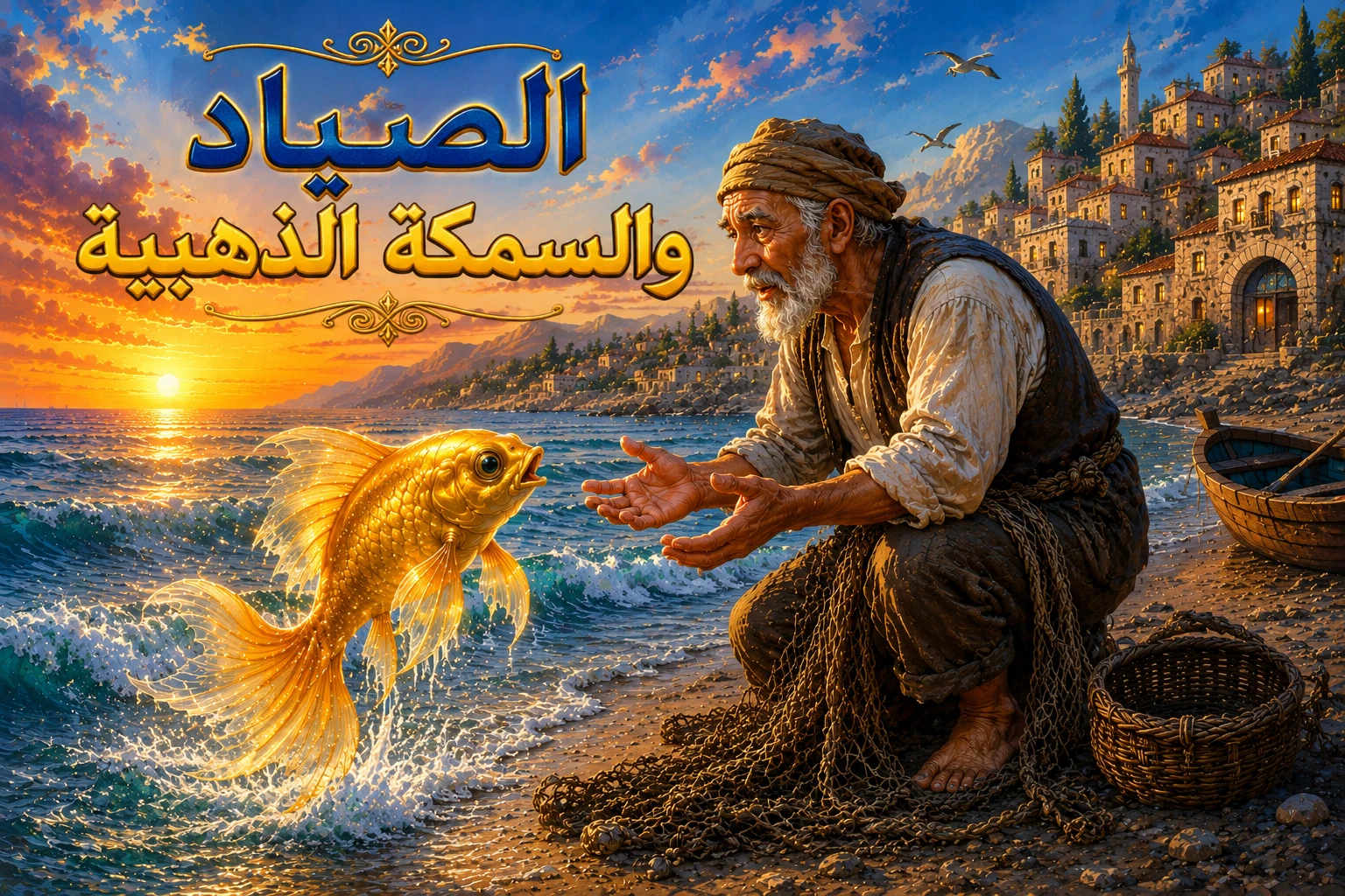 image about قصة الصياد والسمكة الذهبية