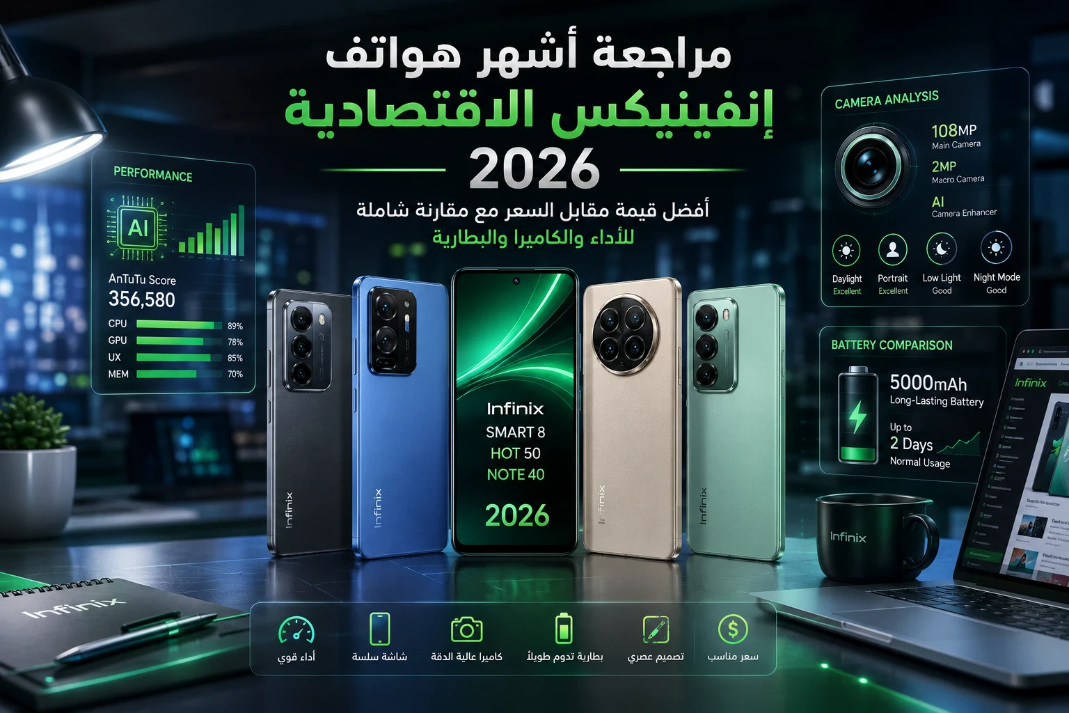 image about أفضل هواتف إنفينيكس الاقتصادية في 2026: مراجعة شاملة لأشهر الأجهزة وأفضل قيمة مقابل السعر