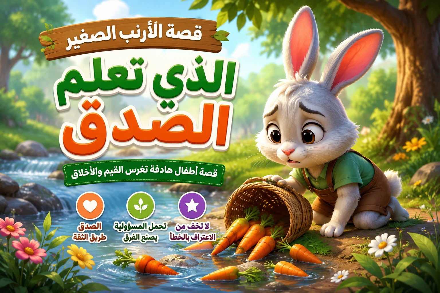 image about قصة الأرنب الصغير الذي تعلم الصدق | قصة أطفال هادفة تغرس القيم والأخلاق