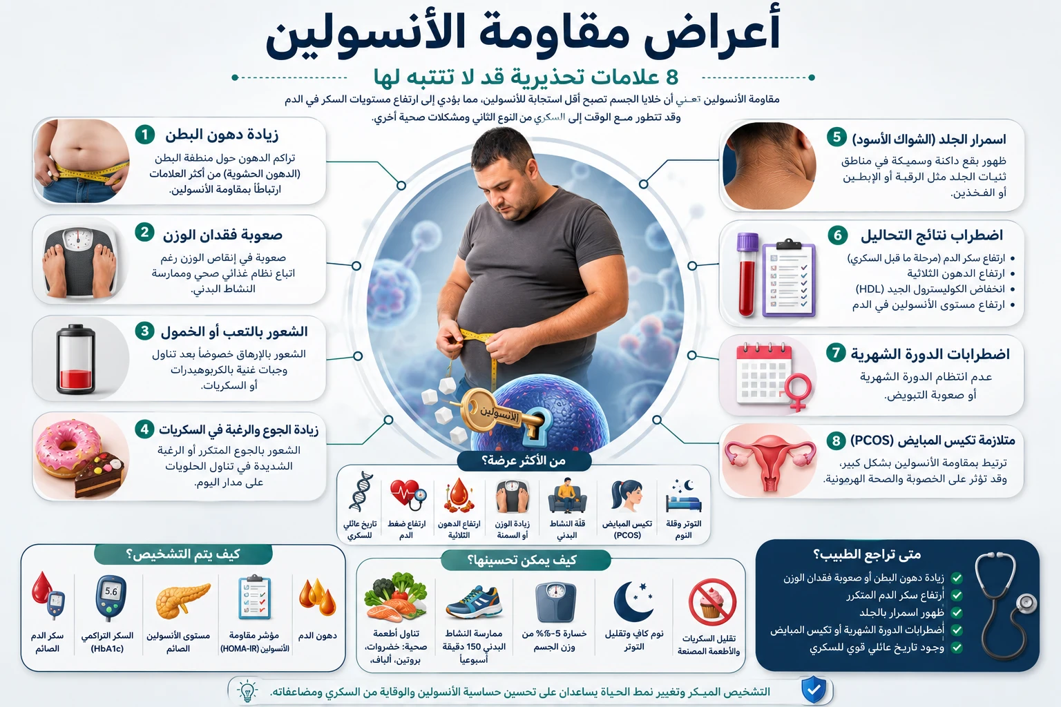 image about أعراض مقاومة الأنسولين: 8 علامات تحذيرية قد لا تنتبه لها