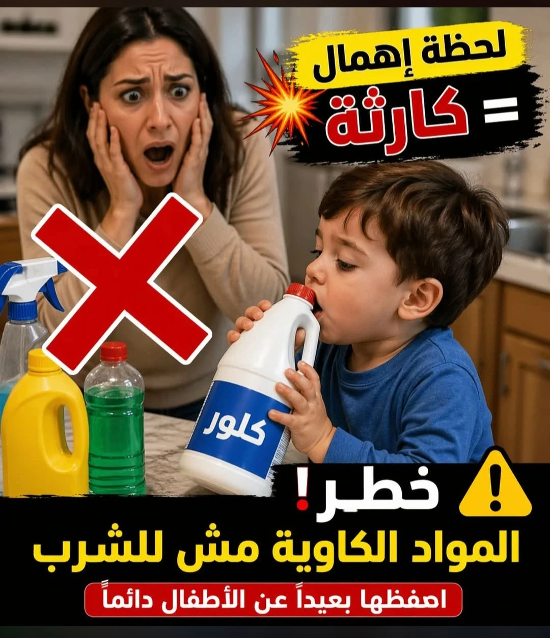image about ⚠️لو ابنك أو بنتك شرب مادة كاوية 🥹