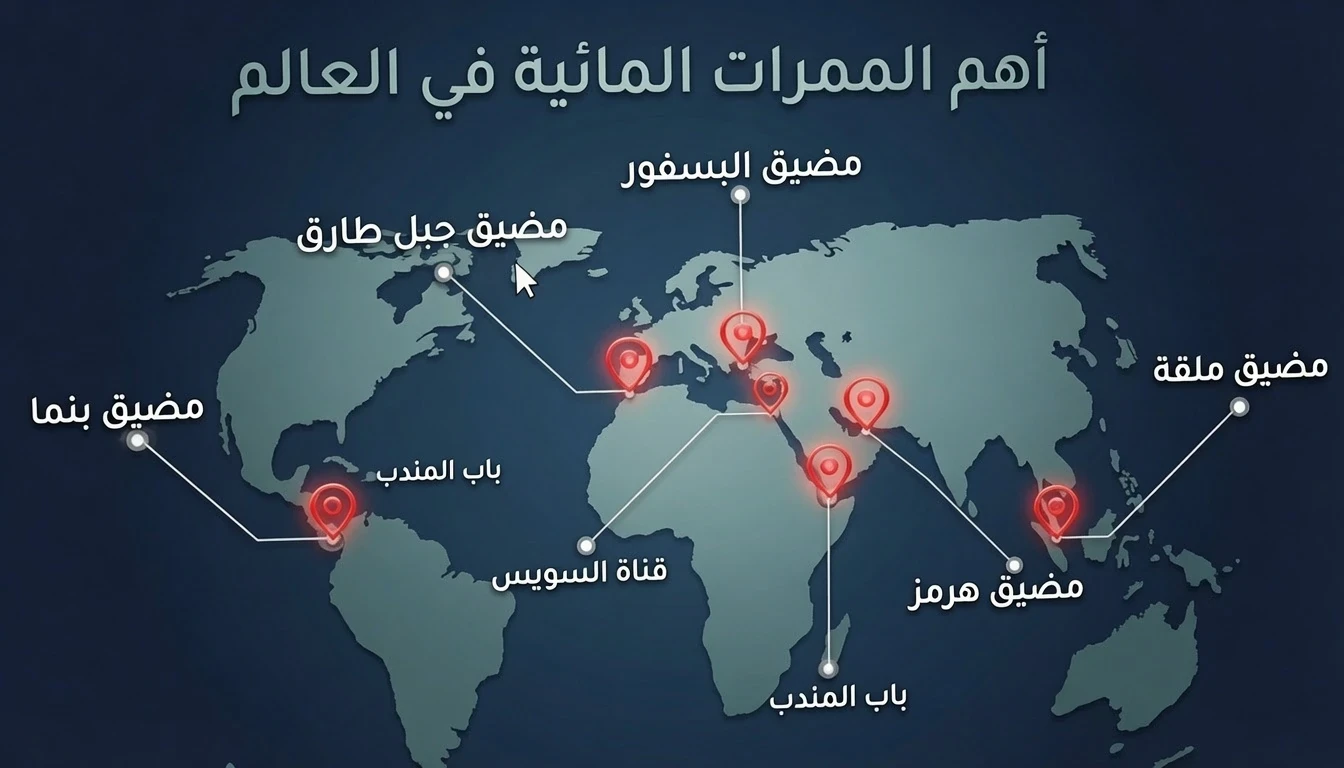 image about • أهم المضائق البحرية في العالم وأهمية كل منفذ بحري في التجارة العالمية ونقل النفط .يوجد اكثر من هرمز.
