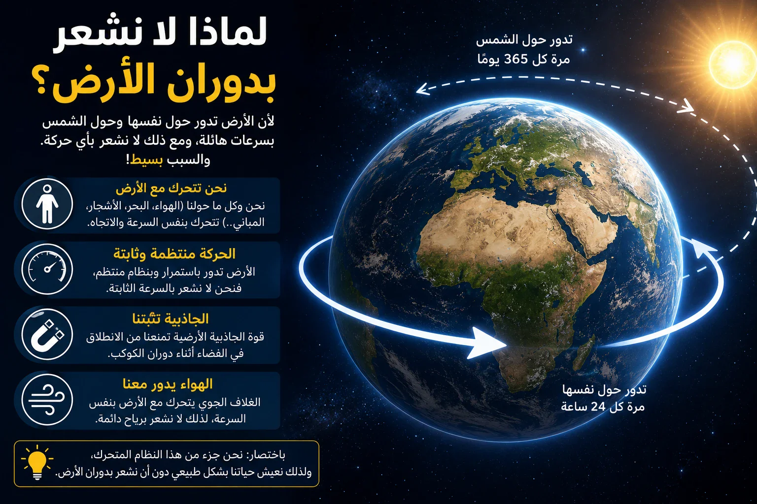 image about لماذا لا نشعر بدوران الأرض رغم أنها تتحرك بسرعة هائلة؟ السر العلمي ببساطة