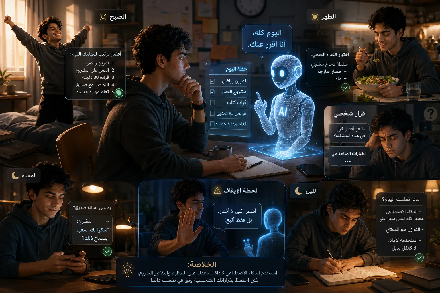 image about     طلبت من الذكاء الاصطناعي أن يقرر يومي بالكامل… وكانت أغرب تجربة