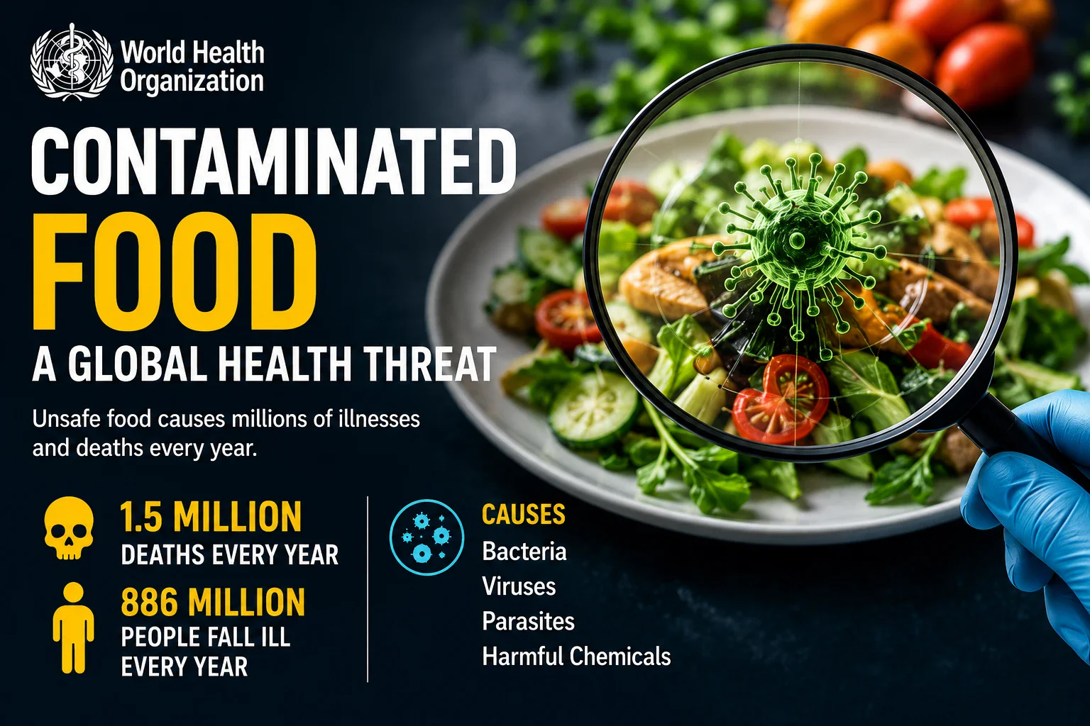 image about WHO Warns Contaminated Food Causes 1.5 Million Deaths Annually, with Children Most at Risk