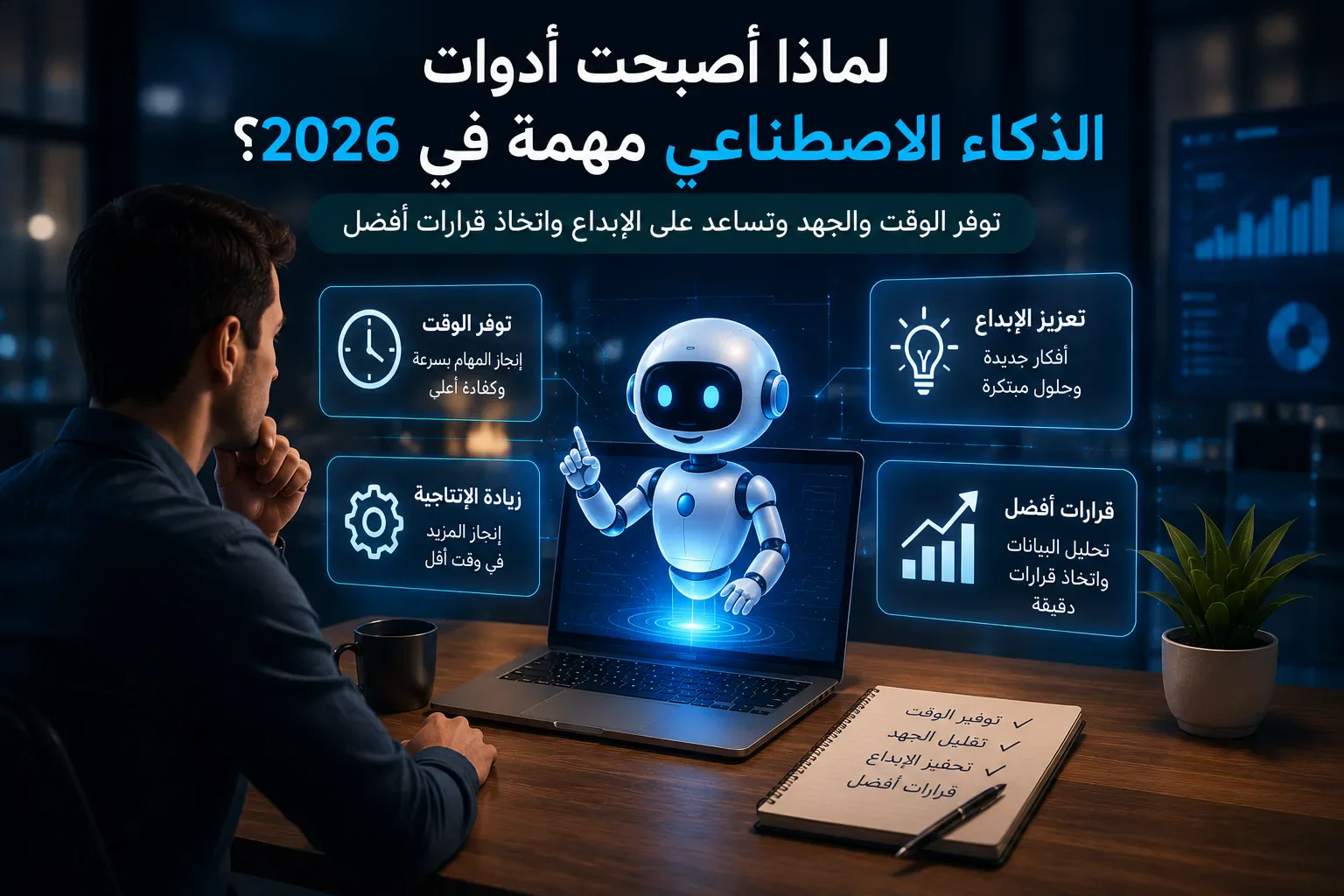 image about "أفضل 10 أدوات ذكاء اصطناعي مجانية في 2026 ستوفر عليك ساعات من العمل"