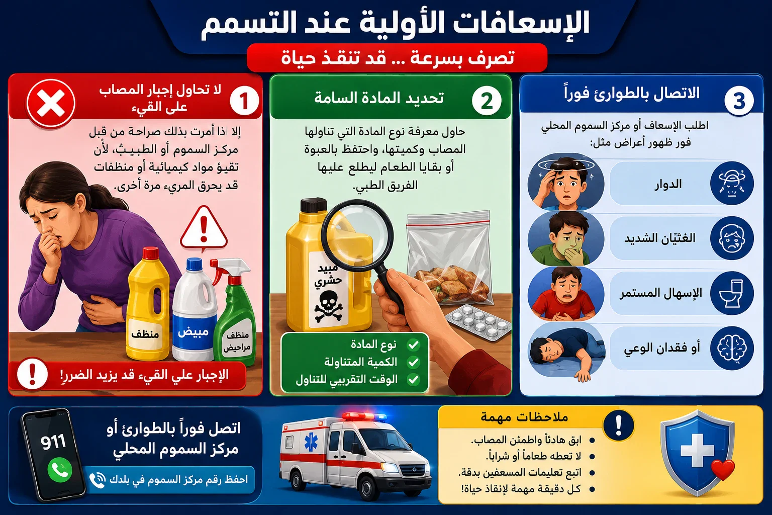 image about الإسعافات الأولية للتسمم ولسعات الحشرات: كيف تتصرف في أخطر المواقف المنزلية؟