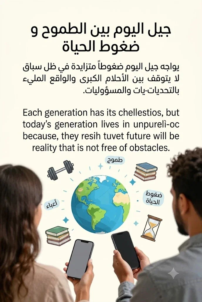 image about 🌍 جيل اليوم بين الطموح وضغوط الحياة