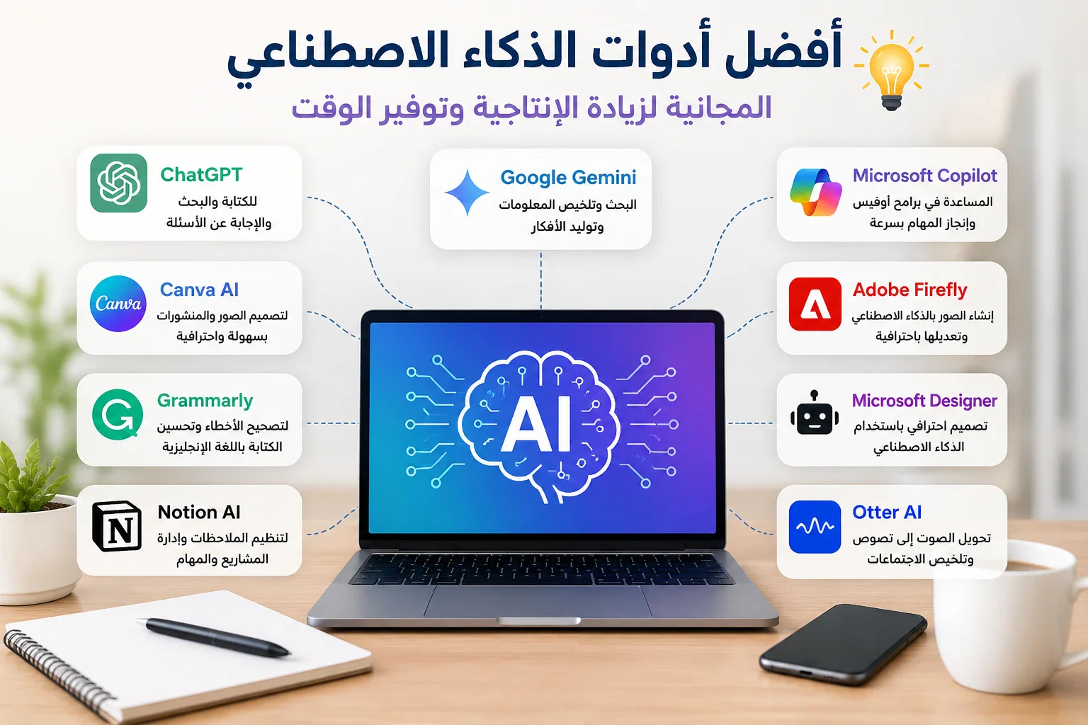 image about أفضل أدوات الذكاء الاصطناعي المجانية في 2026: دليل شامل لزيادة الإنتاجية وتوفير الوقت