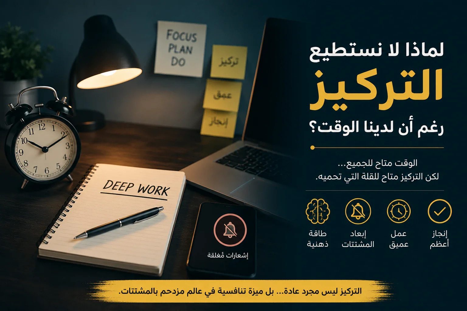 image about            لماذا لا نستطيع التركيز رغم أن لدينا الوقت؟