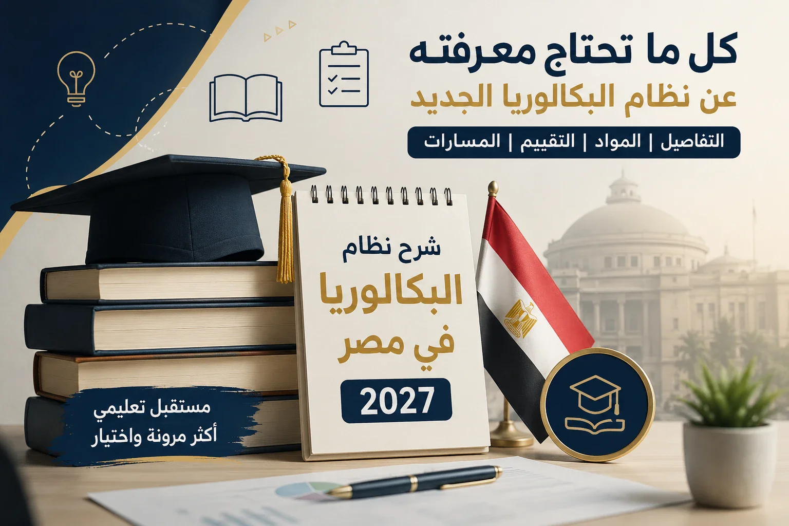 image about 🎓 نظام البكالوريا المصرية 2027.. شرح كامل للمسارات والمواد والدرجات