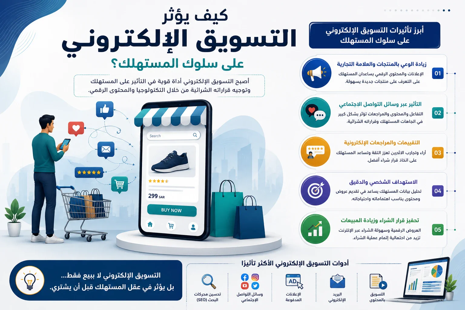 image about تأثير التسويق الإلكتروني على سلوك المستهلك