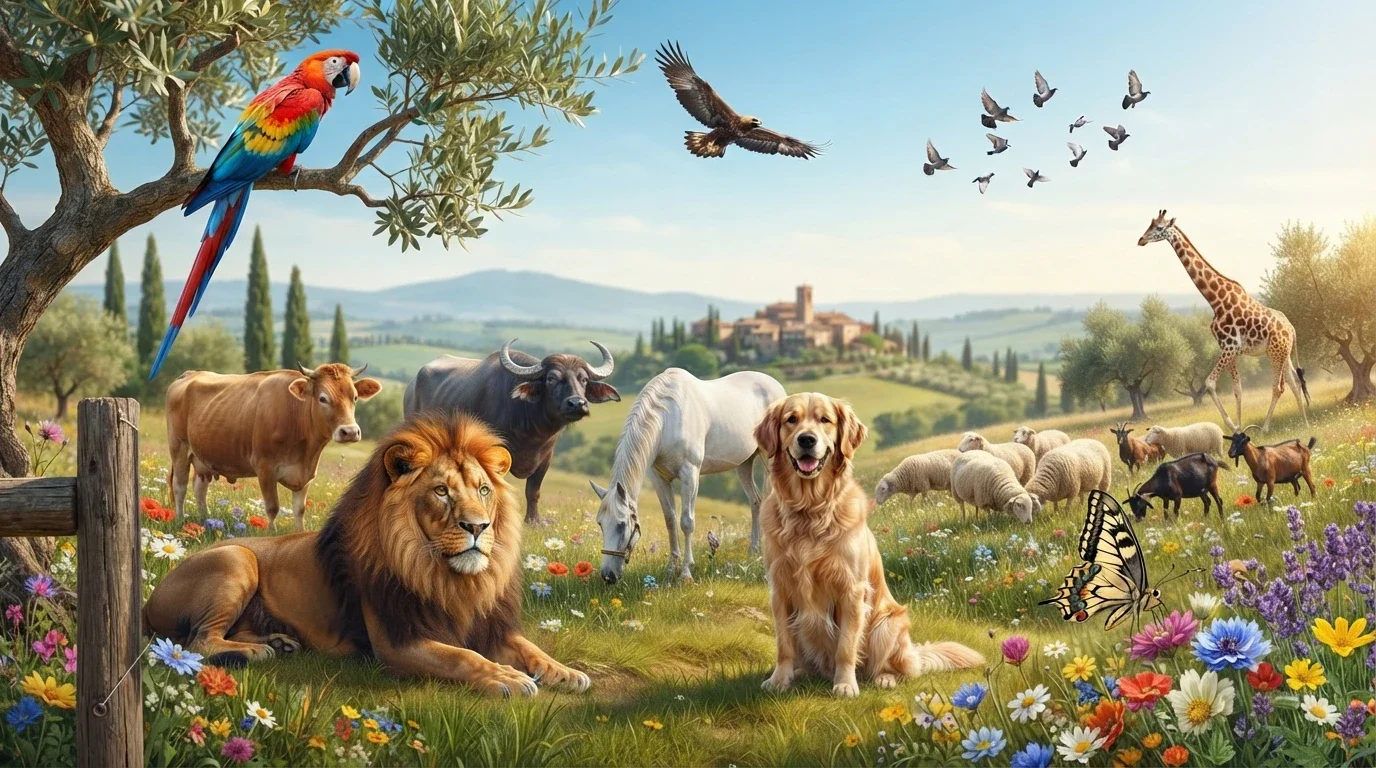 image about أشهر أسماء الحيوانات والطيور والحشرات بالإيطالية مع النطق والمعنى