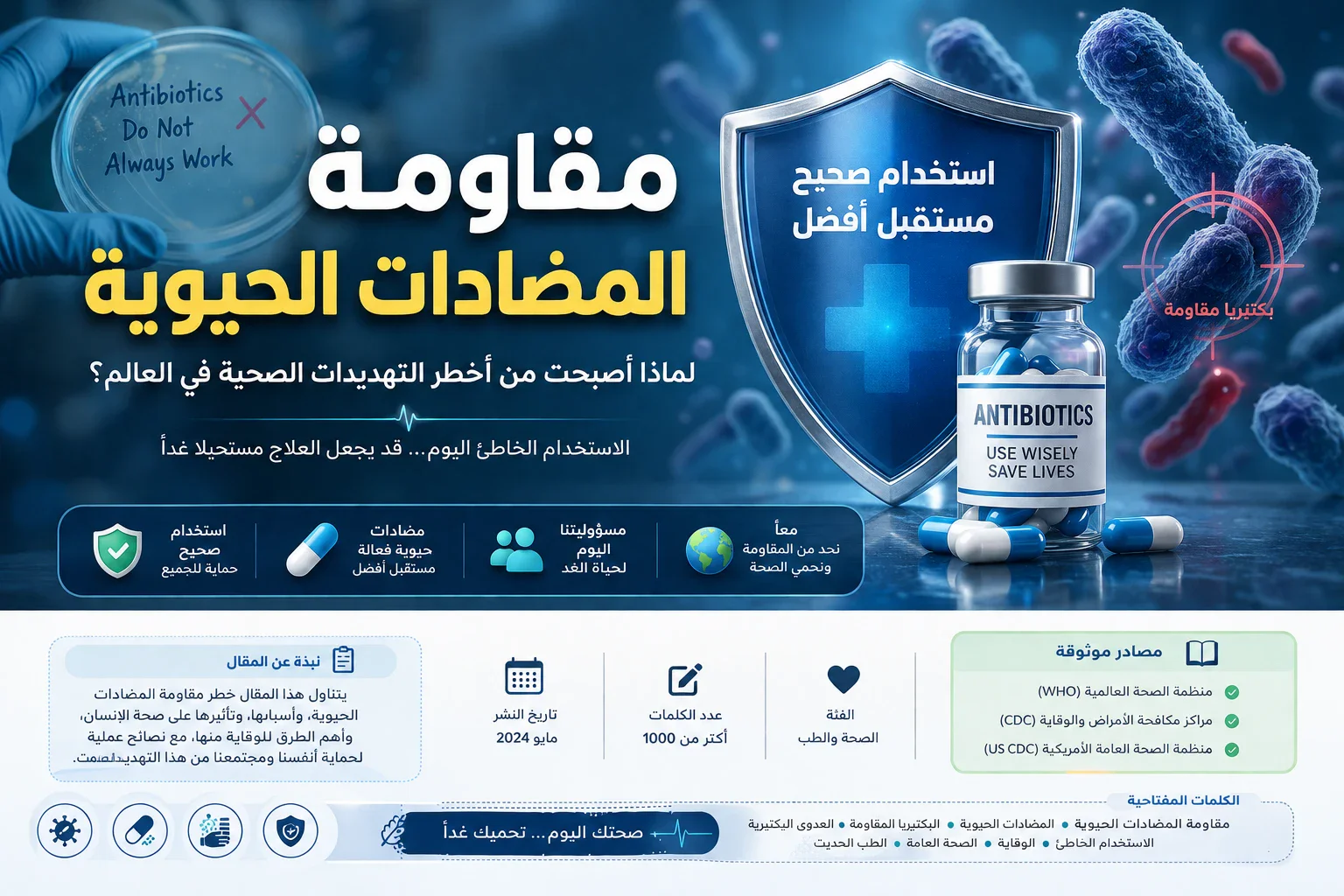 image about مقاومة المضادات الحيوية: لماذا أصبحت من أخطر التهديدات الصحية في العالم؟