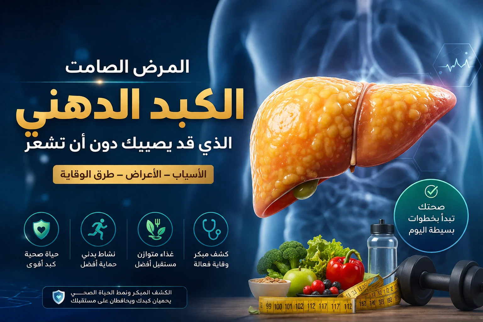image about الكبد الدهني: المرض الصامت الذي قد يصيبك دون أن تشعر.. الأسباب والأعراض وطرق الوقاية